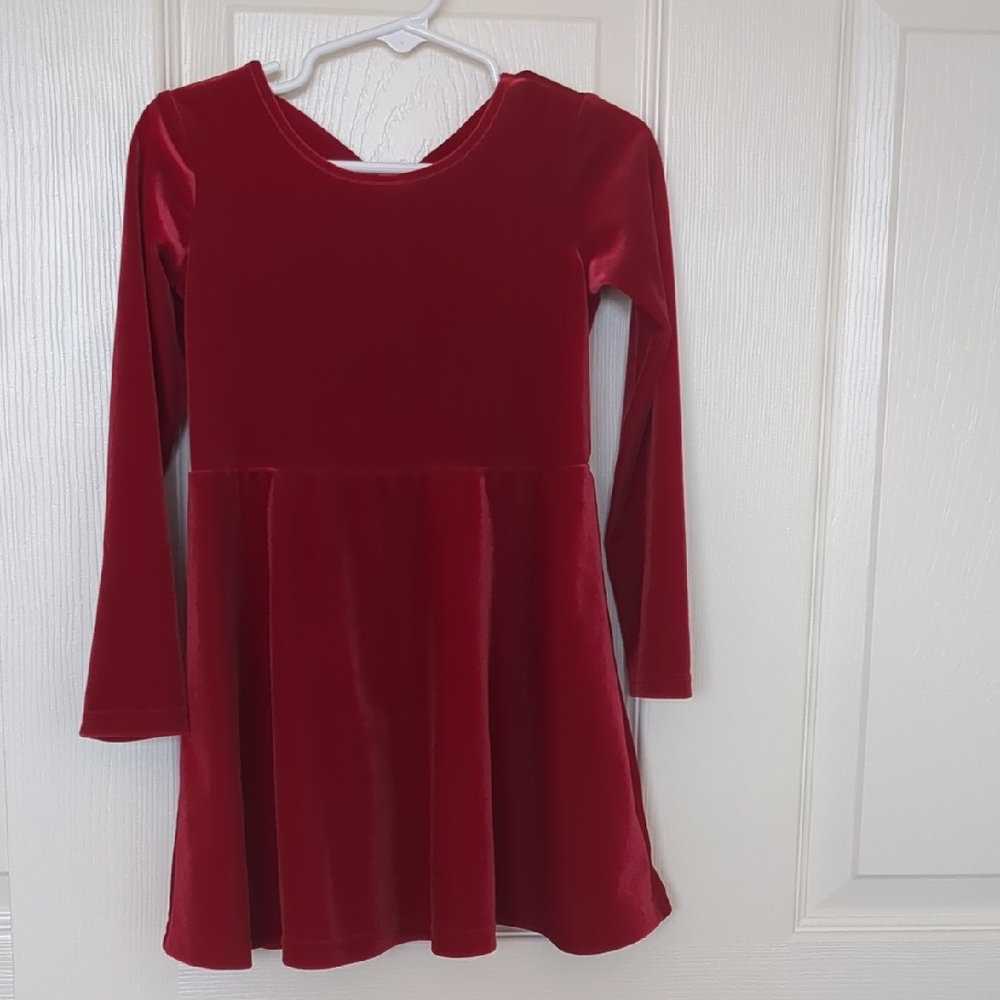 Elegant Red Velvet Kids Dress 3T
